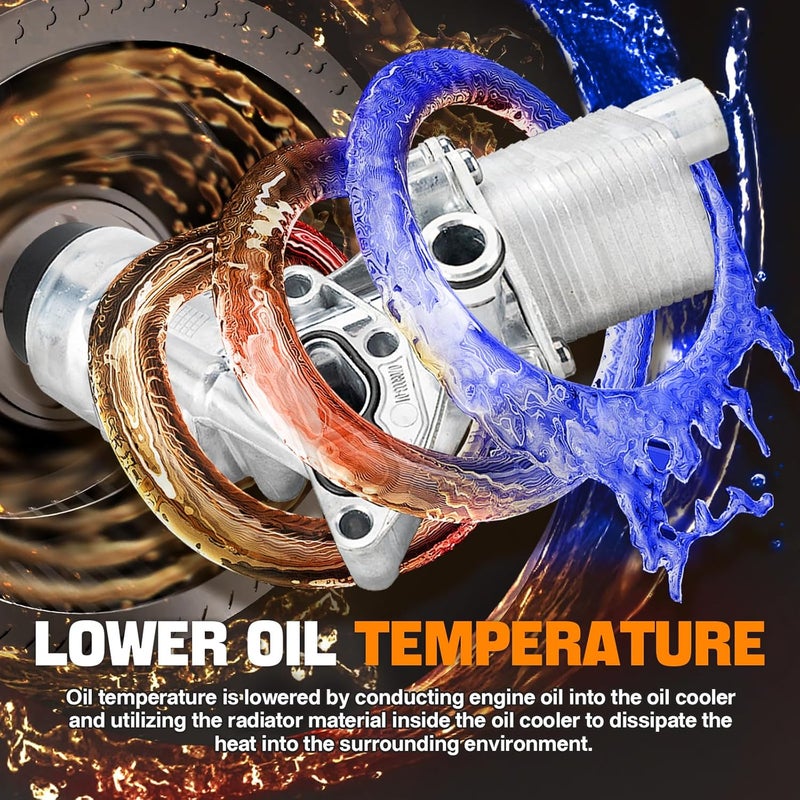 WEILEITE 1.4 Aluminum Engine Oil Cooler Filter Housing Fit For Chevy Cruze 2011-2016 Sonic 2012-2020 Trax 2015-2021 Buick Encore 2013-2021 Replaces 55566784 55594651 55593189 55565385 - Image 4